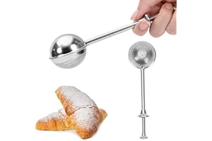 SunMine 2 PCS Powdered Sugar Shaker 304 Stainless Steel Professional Baking Tool with Fine Mesh for Desserts, Coffee, Cakes, 