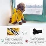 Morezi Dog Raincoat Reflective Buttons Adjustable Hood Black S view 4