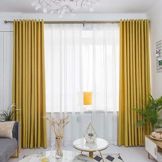 Amazon Com Leadtimes Yellow Customized Blackout Curtains 63 Inch
