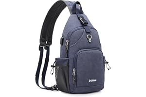 G4Free Canvas Sling Bag Crossbody Backpack RFID Blocking Hiking Daypack Shoulder Bag for Travel Outdoor