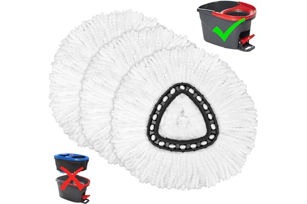 3 Pack Mop Replacement Heads for O-Ceda Mop Replace Head EasyWrin Spin Mop Heads Replacements, Microfiber Spin Mop Refills, Easy Cleaning Mop Head Replacement