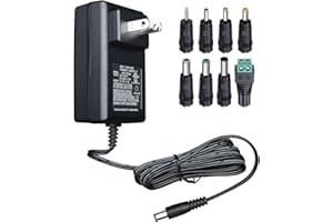 UL Listed 12V 2A 2000mA 6ft Power Supply Adapter with 8 Tips, 24W 2A 1.5A 1A 0.5A AC/DC Switching Adapter for LED Strip Light