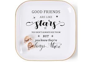 COZITED Friend Gifts for Women Trinket Dish Jewelry Tray - Good Friends are Like Star...They're Always There, Unique Friendship Gifts for Women Best Friends Birthday Christmas Valentine Mother's Day