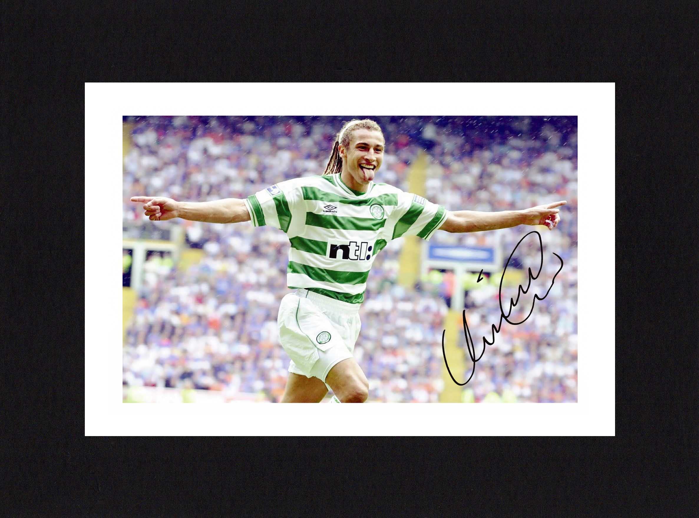 HENRIK LARSSON Signed 8x6 Inch Mounted Photo Print Pre Printed Signature Celtic - Autograph Gift, Ready To Be Framed