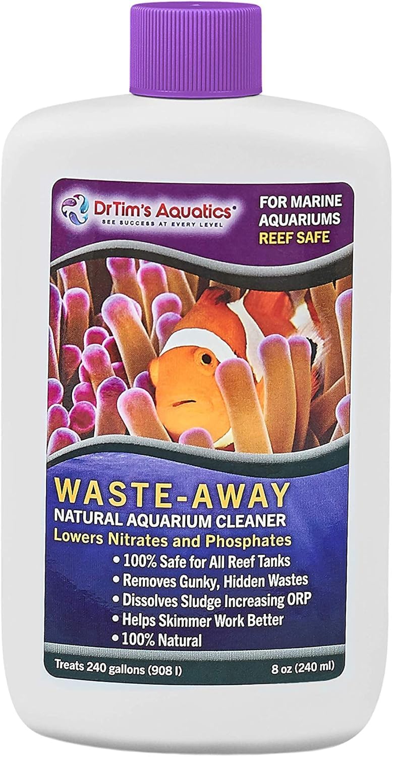 DrTim’s Aquatics Reef Waste-Away – 8 oz – Natural Aquarium Solution for Managing Organic Waste and Supporting Clean Reef and Marine Tank Environments