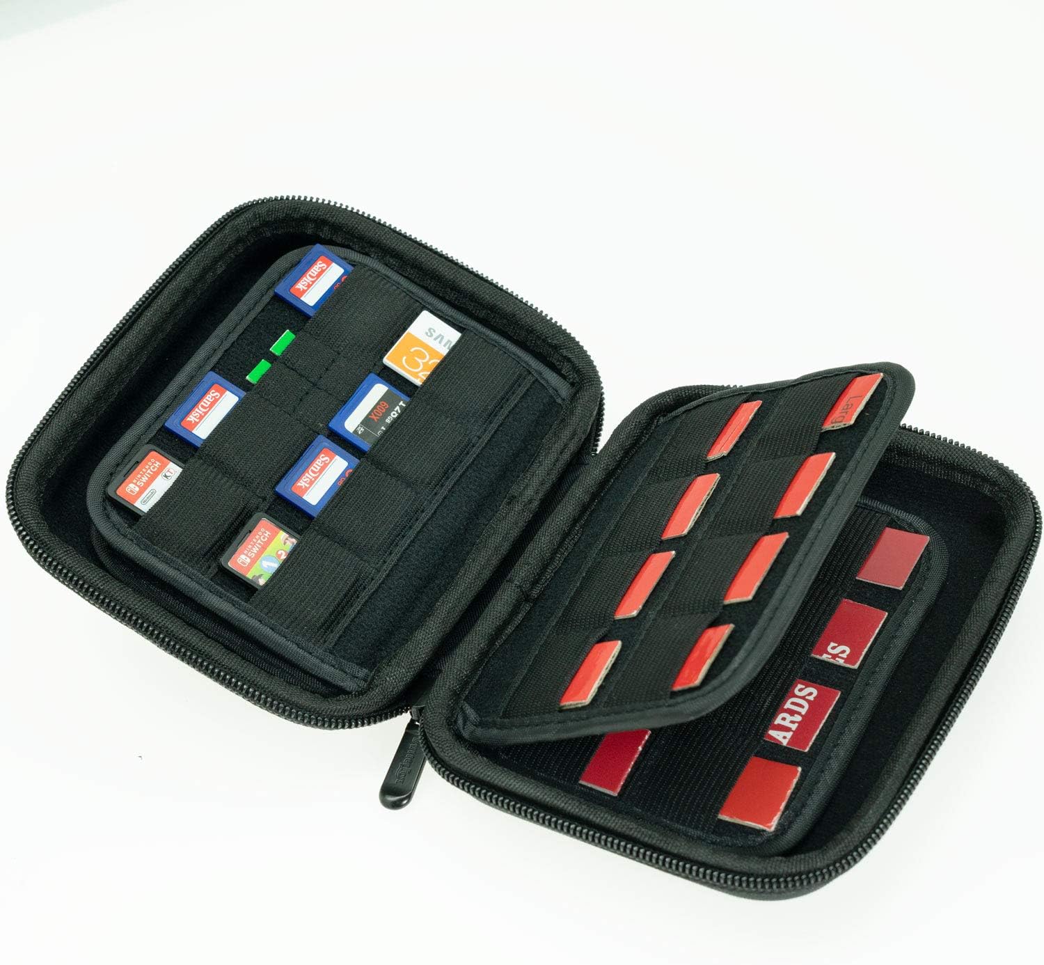 Large Capacity 63 Slots Storage Case Holder for SD Memory Cards Switch Game Cartridges, PS Vita Game and Micro SD Cards - Image 3