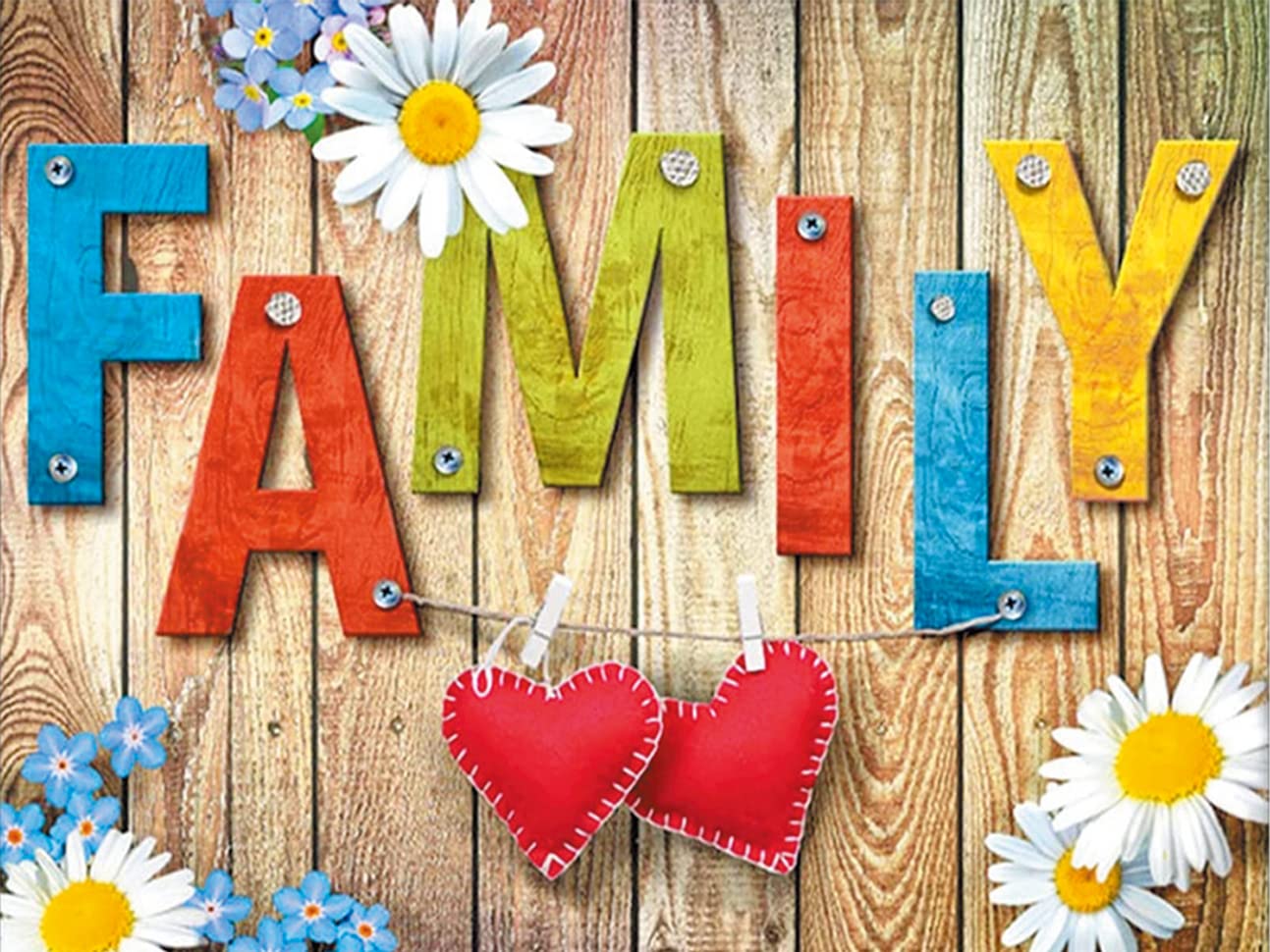 Cross Stitch Kits Stamped, OWN4B Family Love Printed Pattern 11CT 14.2x18.1 inch DIY Embroidery Kit (Family)