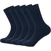 SERISIMPLE Thin Viscose Bamboo Dress Men Sock Soft Crew Anti Odor Lightweight Sock Breathable Comfort Cool Sock 5 Pairs