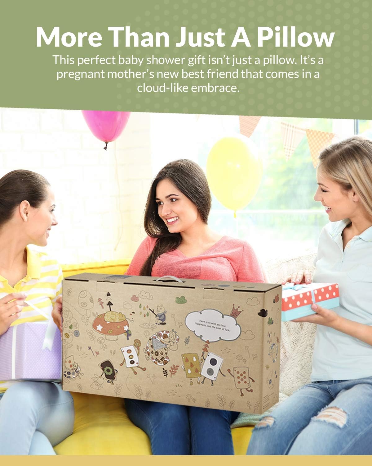 Unilove Pregnancy Pillow - Hopo 7-in-1 Full Body Maternity & Baby Pillow Converts to Newborn Lounger, Made w/ Soft Breathable Materials Perfect for Sleeping, Breastfeeding & Sitting, Bamboo Gray: Kitchen & Dining