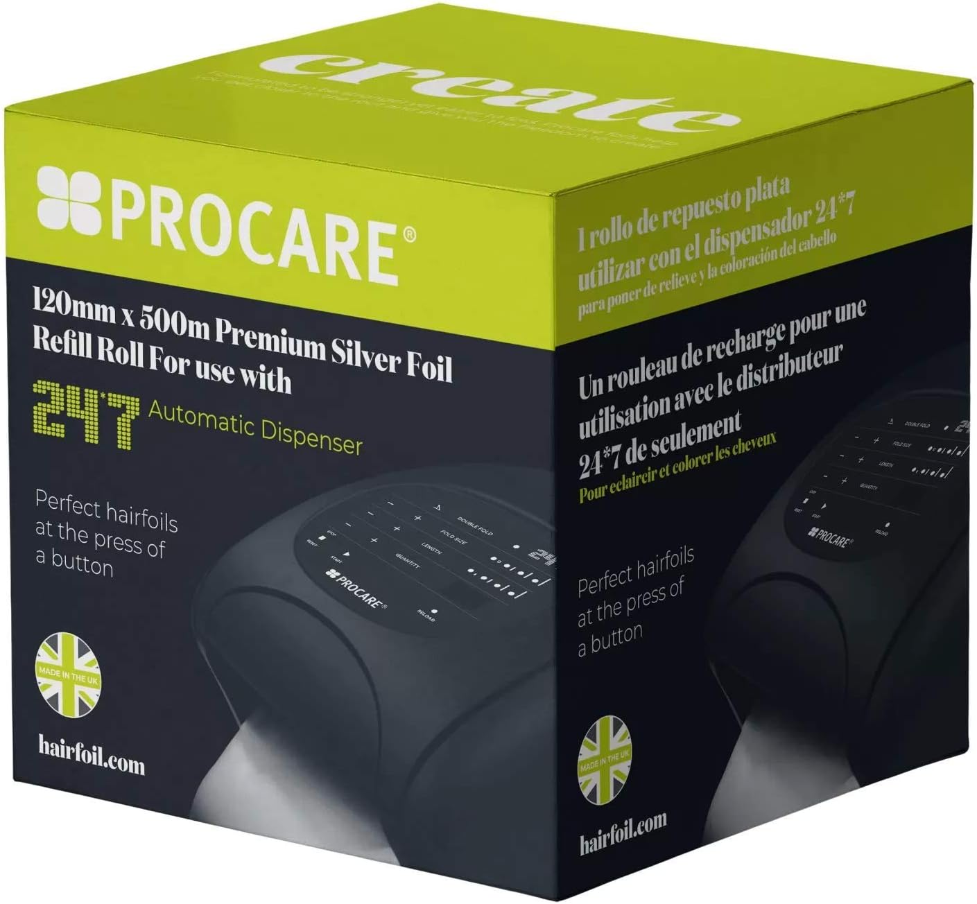 Procare 24 * 7 Silver Foil Refill (120mm x 450m), Refill Roll of Silver Foil Compatible with Procare 24 * 7 Dispenser