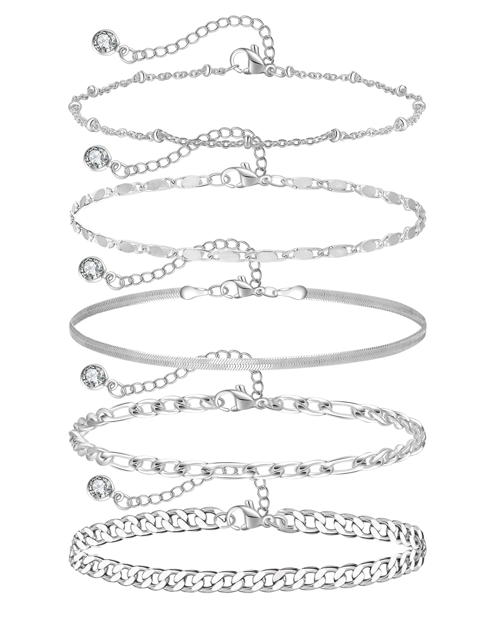 Melshabt Sterling Silver Anklet for Women 925
