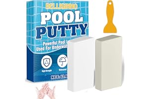 BELLISINNO Epoxy Putty, 17.6 oz. Pool Putty, Underwater or Above Fast Repair, Fix Leaks, Cracks, Filling, Sculpting, 2 Part Pool Epoxy Putty for Tile, Concrete, Fiberglass, Cement and Other Surfaces (White)
