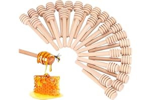 AUGHOA 30 PCS Honey Dipper Sticks, 3 Inch Wooden Honeycomb Sticks, Mini Honey Stirrer Sticks for Honey Jar Dispense Drizzle Honey, Bridal Favors First Birthay Baby Shower Decor on Cakepops (30, 3 inch)