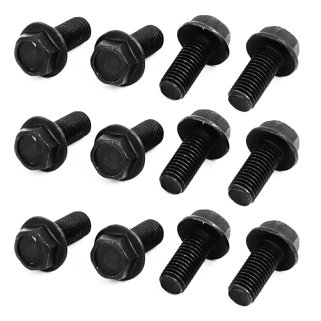 Sourcingmap 12 Pcs Metallic M7x15mm Reverse Thread Screw Black for Cutting Machine