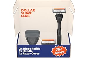 Dollar Shave Club | The Guest Pass Shave Set | 2 Extra Close Refill Cartridges, 1 Handle (Black), 1 Razor Cover
