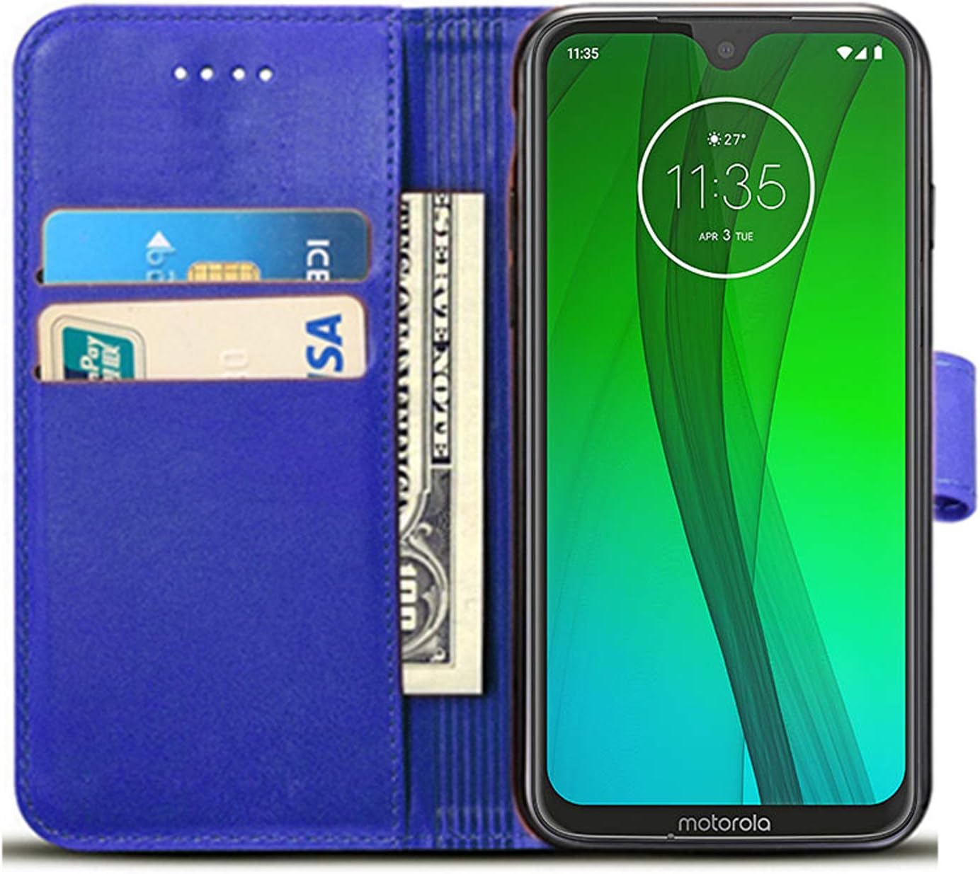 Mobile Stuff Motorola Moto G7 Power Case, Leather Wallet with Flip Cover - Image 5