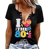 80s Outfit for Women I Love The 80's Shirts Fashion 80s Themed Clothing for Birthday Party Gift
