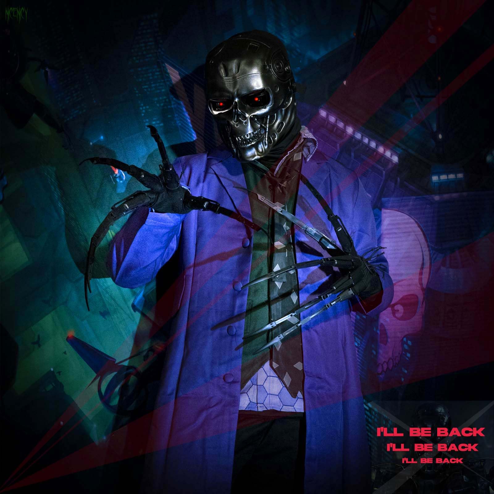 NICENICY New Articulated Finger Extensions With Protective Glove, Halloween Fingers With Fingernails, Long Claw With Gloves, Scary and Flexible Skeleton Claws Hands (Black+Black Nail)