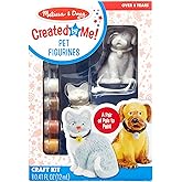 Melissa & Doug Created by Me! Pet Figurines Craft Kit (Resin Dog and Cat, 6 Paints, Paintbrush)