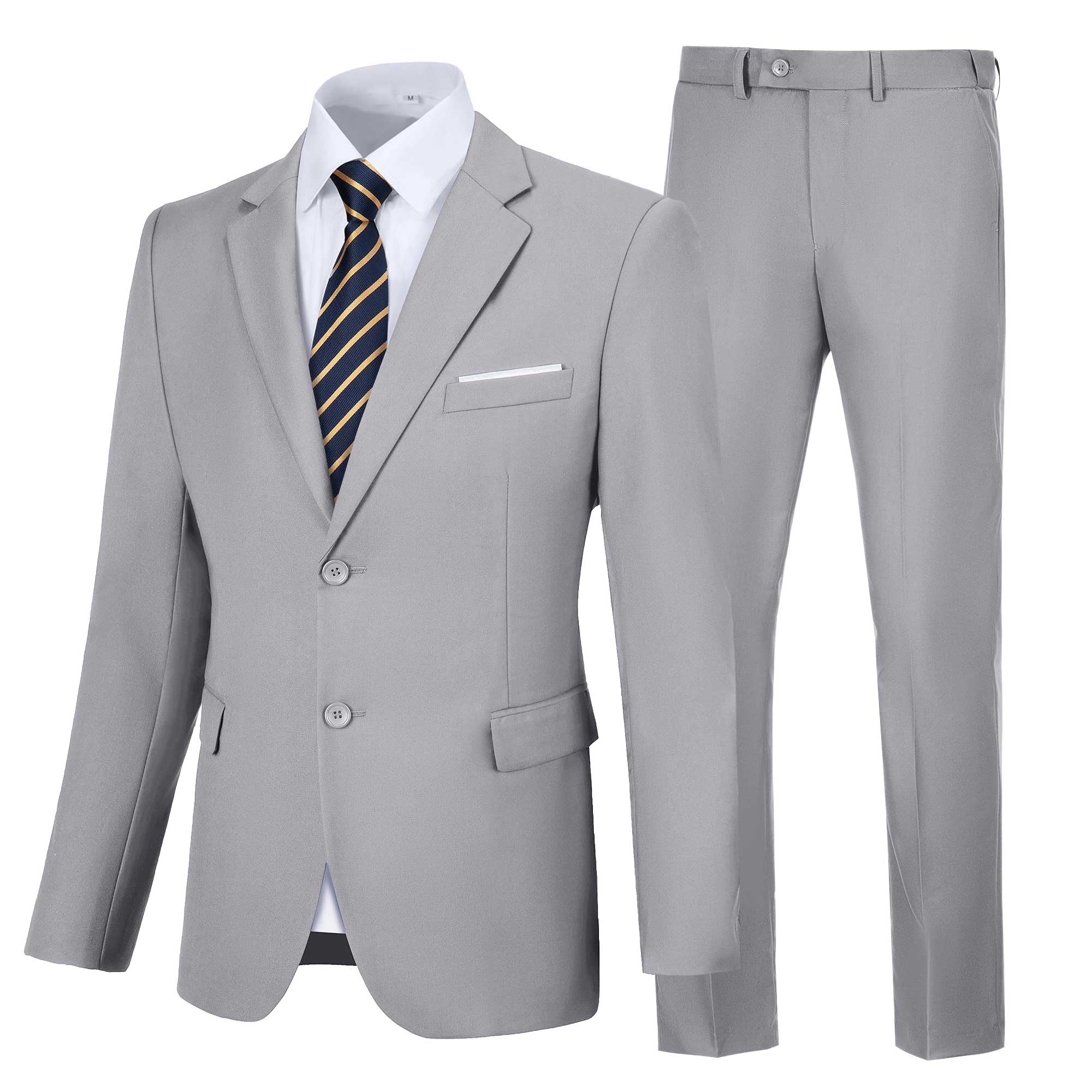 Men's Slim-Fit Two-Piece Suit With Tailored Blazer And Pants For Modern Formal Wear