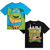 TEENAGE MUTANT NINJA Turtles Toddler and Big Boys Graphic Tees 2 Pack | Vibrant TMNT Graphics, Soft Cotton Fabric, Short Sleeve Crewneck, Multipack Versatility