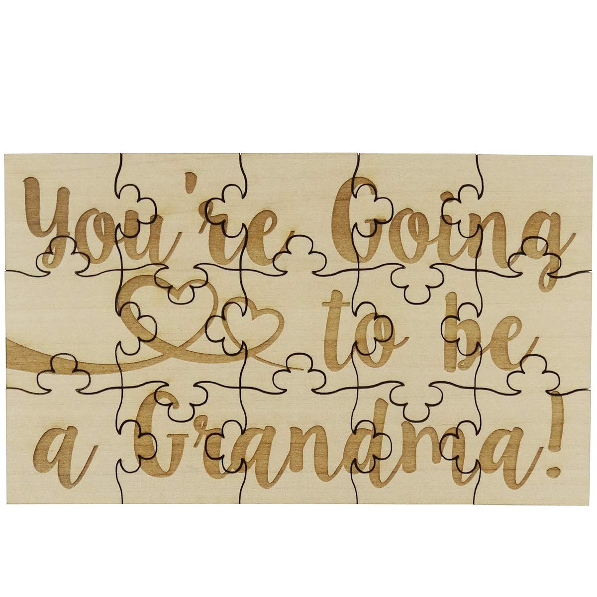 You're Going to Be a Grandma 15 Piece Basswood Jigsaw Puzzle, Surprise Pregnancy Announcement, Light Brown (WD01CS)