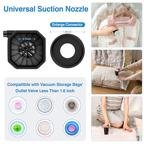 Cordless Electric Pump for Vacuum Storage Bags Travel Air Pump for Various  Space Saver Bags Portable Rechargab