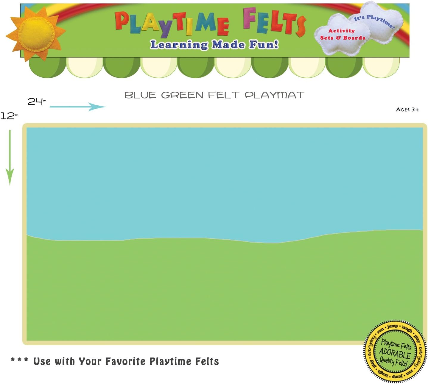 Blue Green Felt Playmat