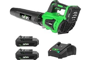 SOYUS Leaf Blower Cordless, 350CFM Electric Leaf Blower with 2x2.0Ah Batteries and Charger, 2 Variable Speed and Lightweight 