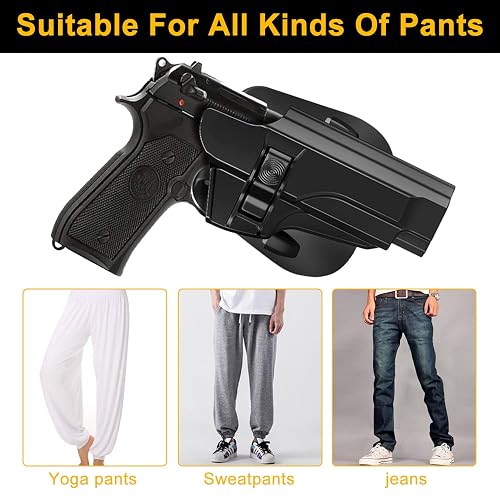 TEGE M9 22 Holster For Beretta 92/92FS & Taurus PT92 – Paddle/Belt OWB, Level 2 Retention