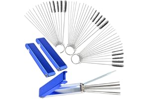 Topbuti Carburetor Carbon Dirt Jet Remove Cleaner Set, 39 Pcs Cleaning Wires 30 Pcs Cleaning Needles and 15 Pcs Nylon Cleanning Brushes Tool Kit for Motorcycle Moped Welder Carb