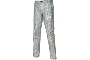 CARUHIF Men's 70s Disco Pants Metallic Sequin Straight Leg Trousers Party Dance Outfits