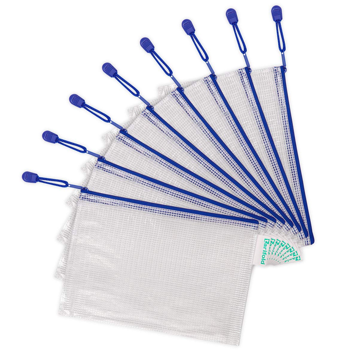 Zip Pockets A5 - Pack of 8 - Blue