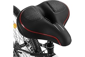 TONBUX Wide Bike Seat for Men Women Comfort, Comfortable Bicycle Seat Cushion, Memory Foam Bike Saddle Compatible with Peloto