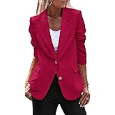 PRETTYGARDEN Women's Spring Fall Business Casual Blazers Long Sleeve Notch Lapel Trendy Work Office Blazer Jackets Outerwear