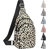 Tuwubi Crossbody Bags for Women, Sling Bag for Men, Small Hiking Backpack Anti Theft Lightweight for Outdoors Travel (M, Leopard