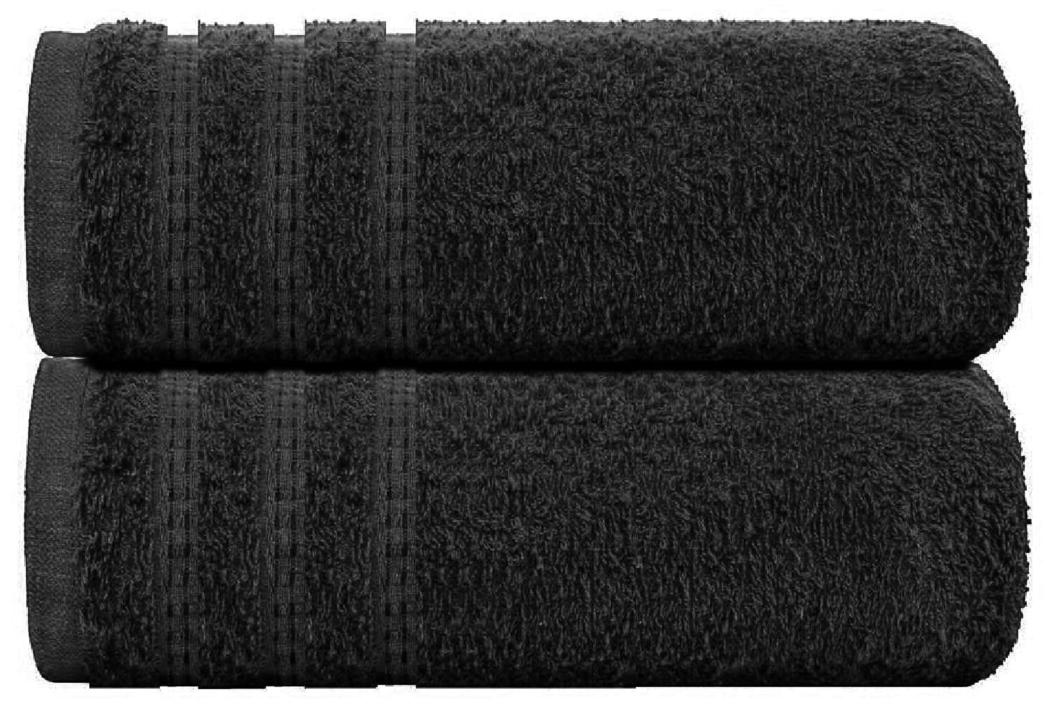 Pack of 2 Extra Large Premium Super Jumbo Bath Sheet 100 x 200 cm – Premium 100% Egyptian Cotton Quick Dry Highly Absorbent Luxury Bath Sheets Towels 600-GSM (BLACK)