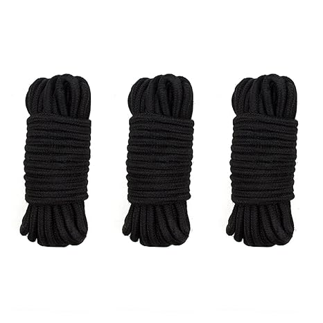Salove 3 x 5m Bondageseil,Bondage Seil,BDSM Bondage Sexspielzeug Fesselseil,Bondage Rope Fessel Seil,Baumwollseil (Schwarz)