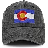 American Colorado Arizona States Flag Baseball Cap, Adjustable Vintage Embroidered Dad Hat for Men Women