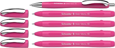150265 Slider Memo XB und Slider Rave XB Kugelschreiber (Gehäusefarbe: power pink, Schreibfarbe: blau) 4+1 Stück