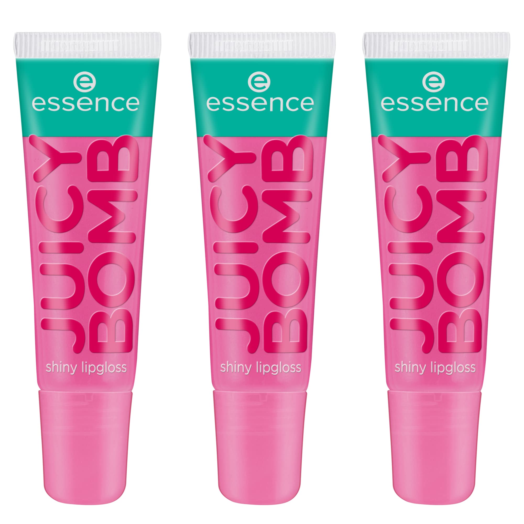 essence Juicy Bomb Shiny Lip Gloss No. 102, Pink, Shiny, Radiant Fresh, Shimmering, Vegan, Alcohol-Free, Paraben-Free, No Microplastic Particles, Pack of 3 (3 x 10 ml)