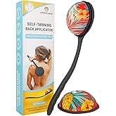 Caicos Cove Self Tanning Lotion Applicator for Back – 17" Ergonomic Silicone Handle for Hard-to-Reach Areas – Self Tanner Back Applicator Pad + Exfoliating Pad for Smooth, Even Application