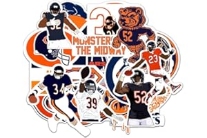 BESSER ASSOCIATES 30 PCS American Football Stickers for Water Bottle, Laptop, Bicycle, Computer, Motorcycle, Travel Case, Car Decal Decoration Sticker 2-2.5 inches