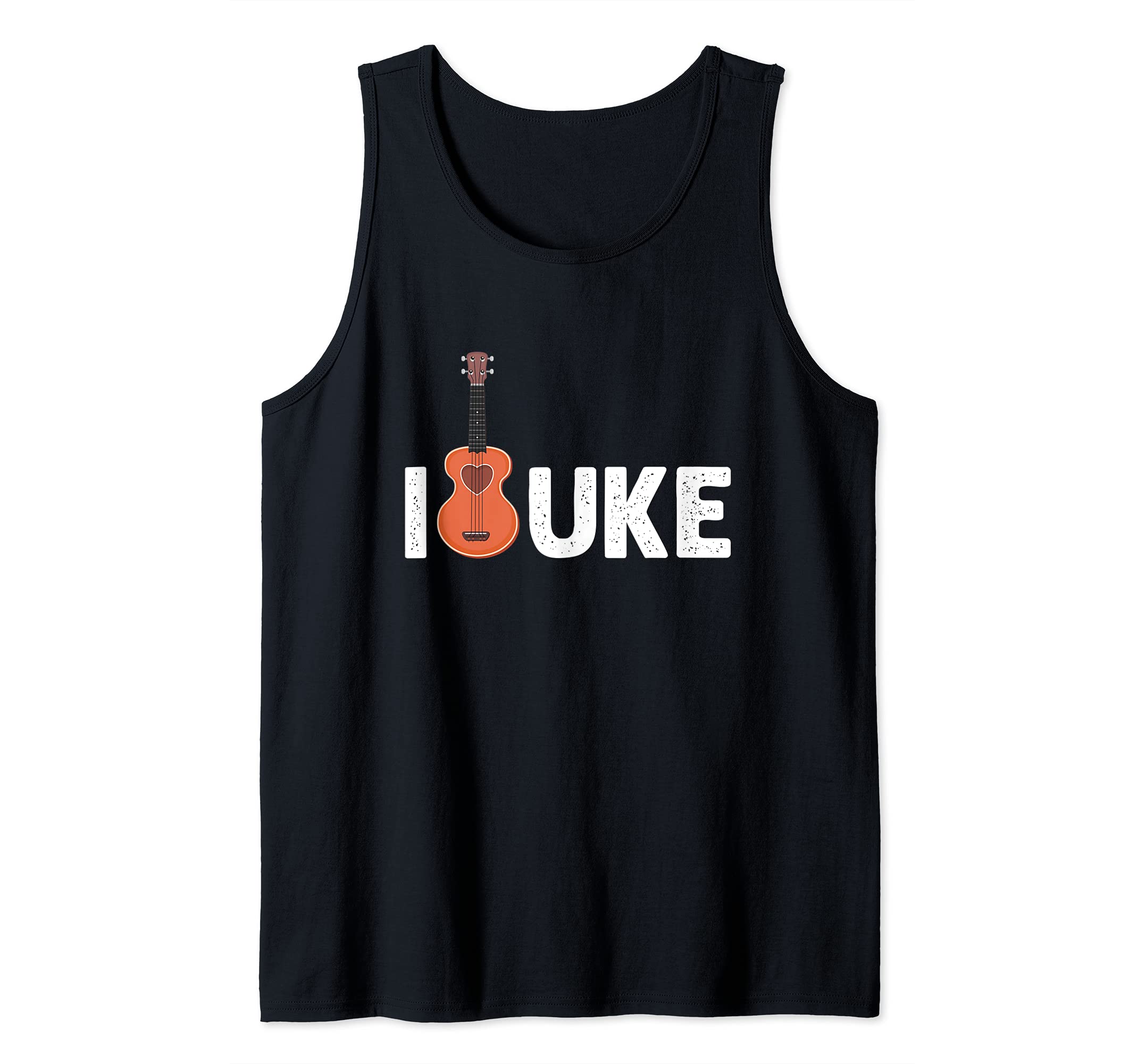 I Love Uke Heart Hawaiian Acoustic Musician Guitar Hawaii Tank Top