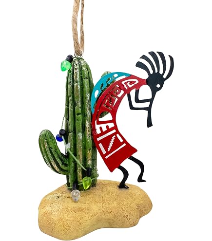 Saguaro Cactus Copper Verdigris Christmas Ornament – Handcrafted Southwest Style