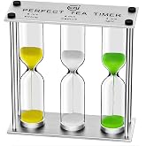 Tea Timer 3-4-5 Minute, Metal Frame Hourglass Timer, Color Hour Glass Sand Clock, Small Sand Timer Decoration, Stainless Steel Reloj De Arena, Mini Trio Tea Sand Watch XTG