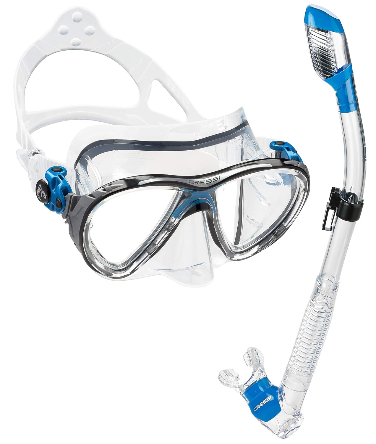 Cressi Italian Made Big Eyes Evolution Scuba Snorkeling Dive Mask, with Premium Dry Top Snorkel Set