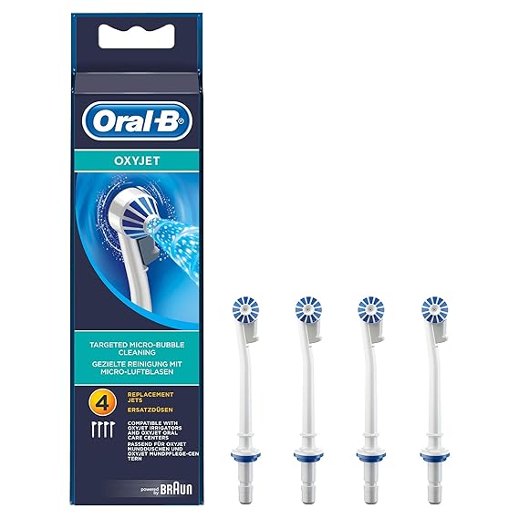 Oral-B OxyJet Aufsteckdüsen, für eine gezielte Reinigung mit innovativer Mikro-Luftblasen-Technologie, 4 Stück
