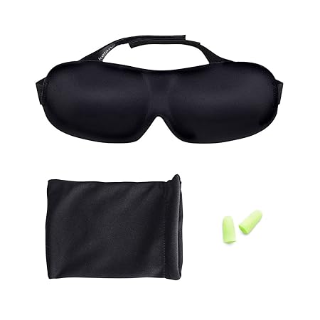 Kelana Schlafmaske Damen und Herren. Premium Schlafbrille mit innovativ gewölbter Form für komplette Dunkelheit und freies Be
