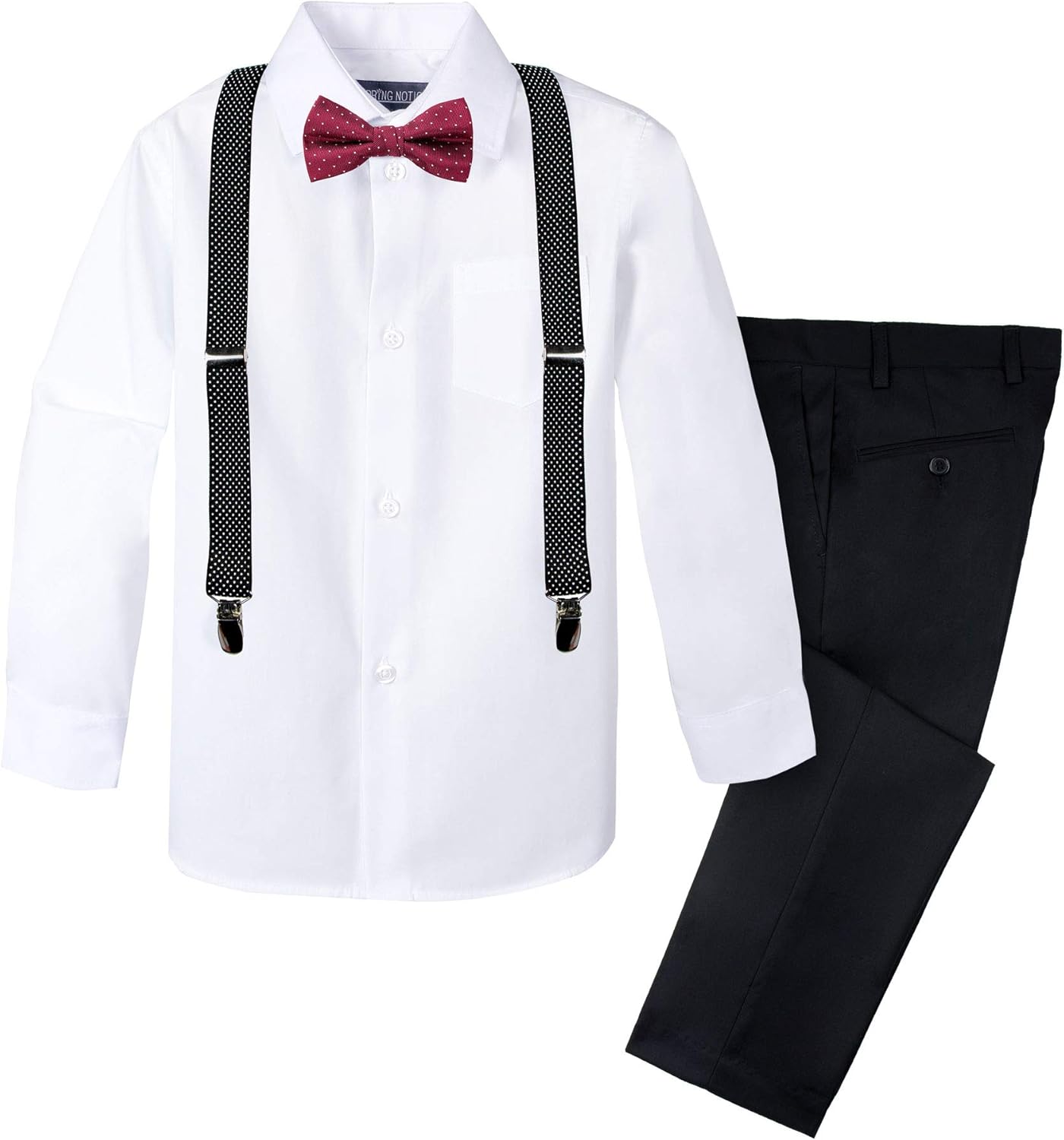 boy bow tie and suspenders outfit